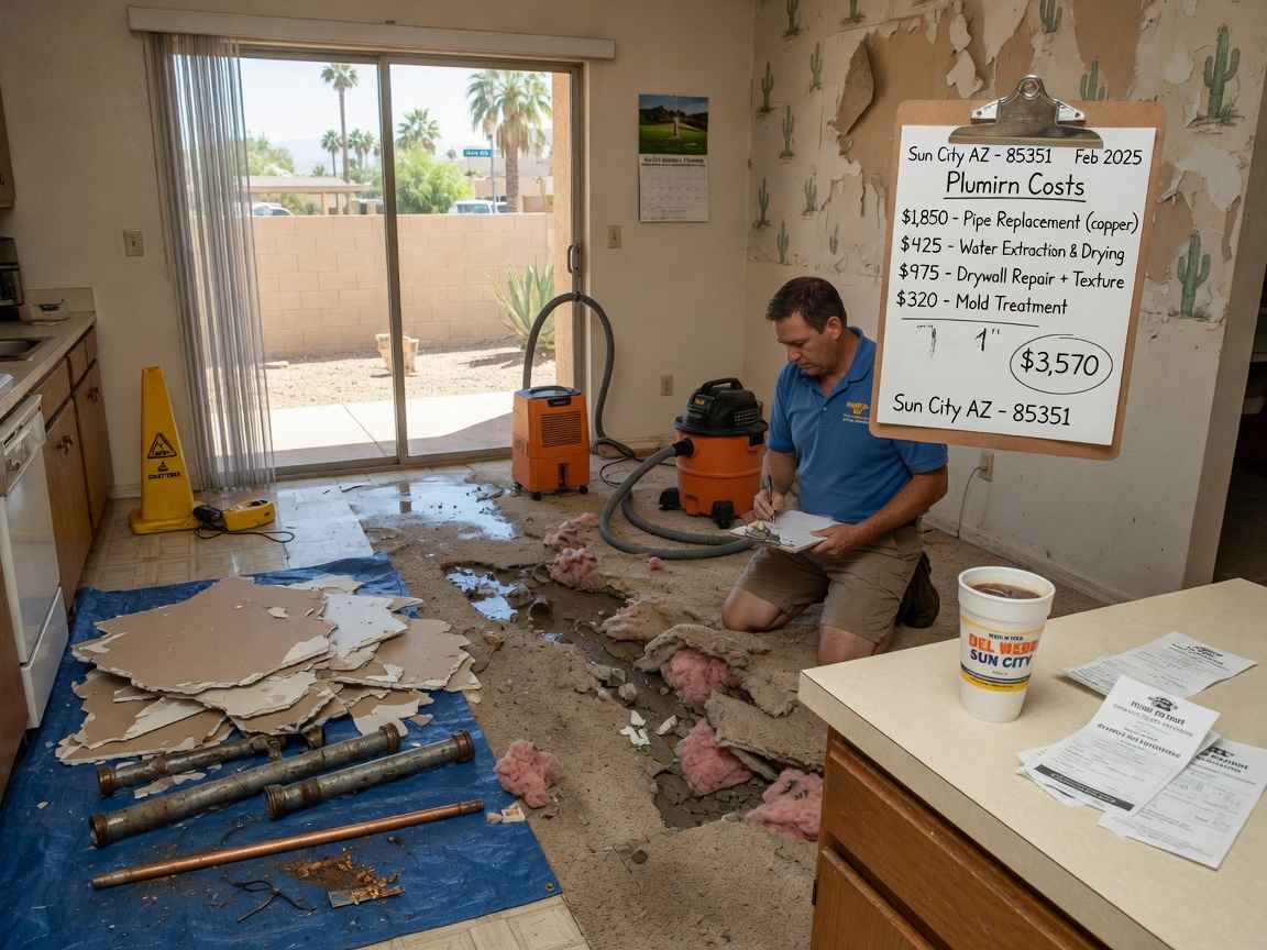 Typical Costs for Burst Pipe Repair in Sun City AZ